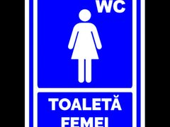 Indicator albastru toaleta pentru femei